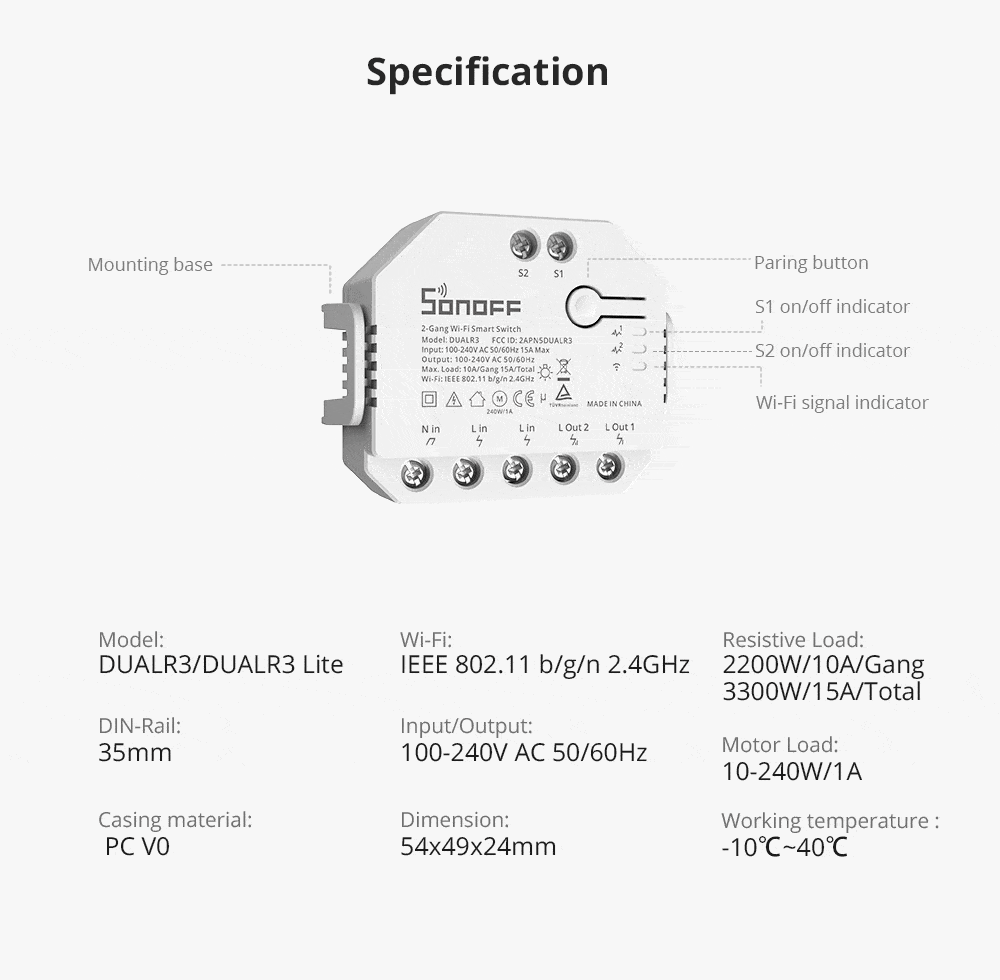 Sonoff Dual R3, smart control for businesses, sustainable energy solutions, Intelplug integration, remote activation.